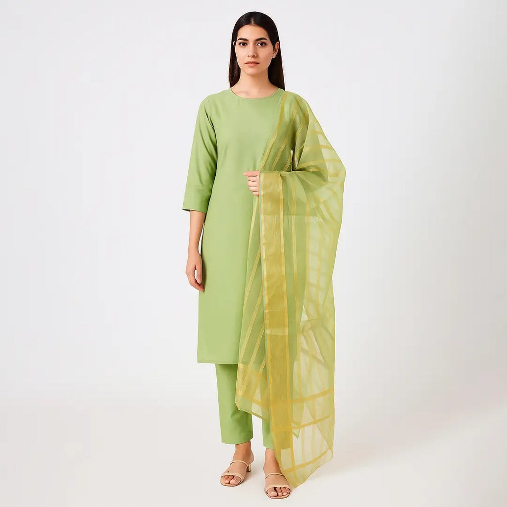 Premium Katan Silk Unstitched 3 Piece Suit