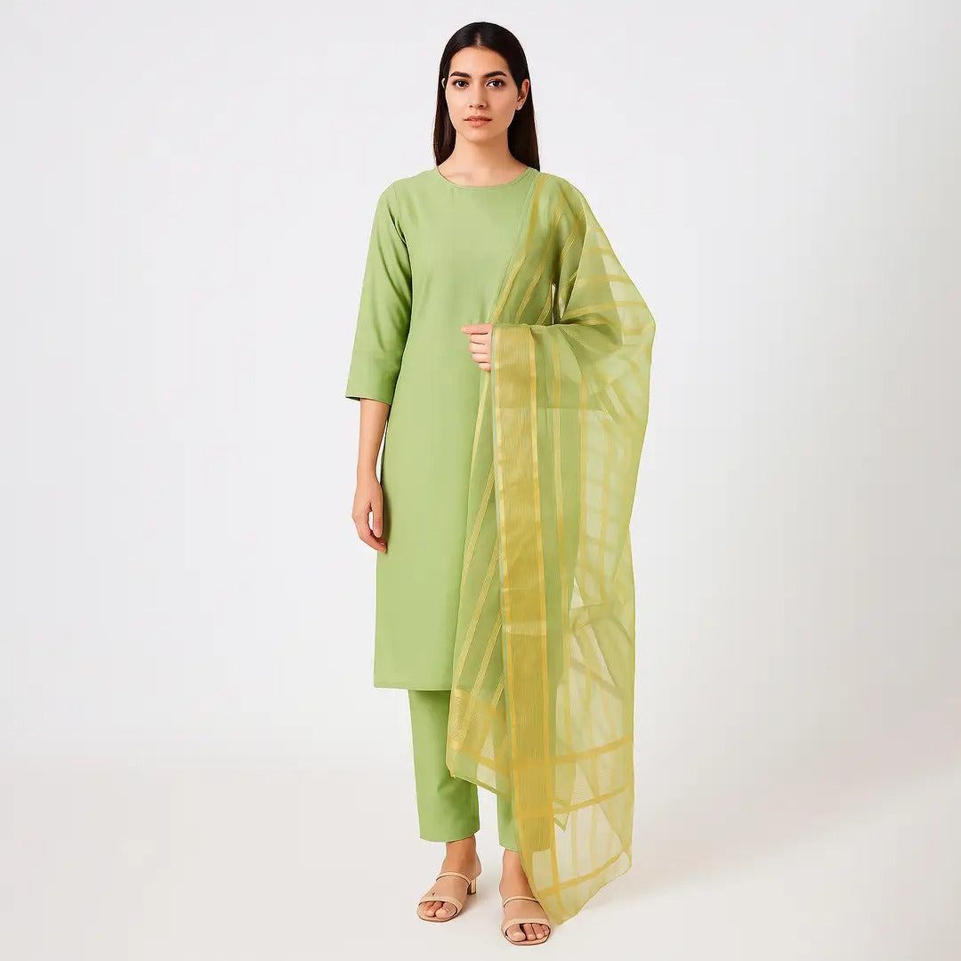 Premium Katan Silk Unstitched 3 Piece Suit